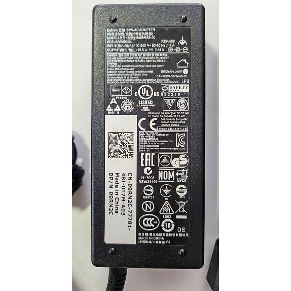 Authentic Dell HA65NS5-00 Power Adapter Charger 19.5V 3.34A 6.5W Laptop - Picture 3 of 5